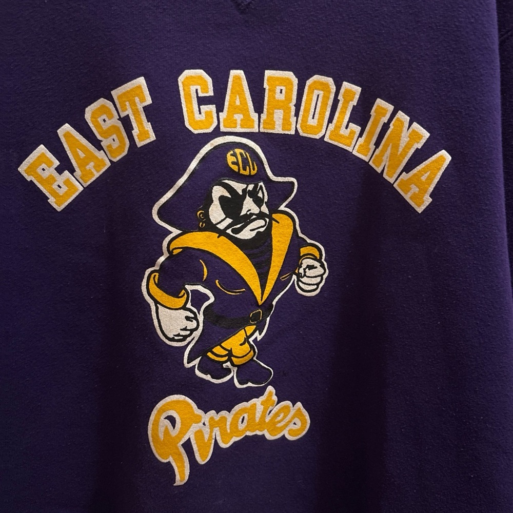 Vintage East Carolina Pirates Sweatshirt Mens Medium Russell Athletic USA 90s - Picture 2 of 5